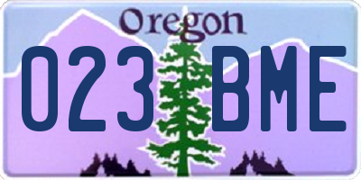 OR license plate 023BME