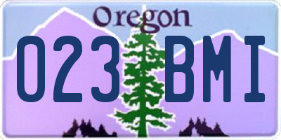 OR license plate 023BMI