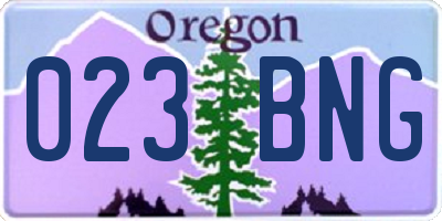 OR license plate 023BNG