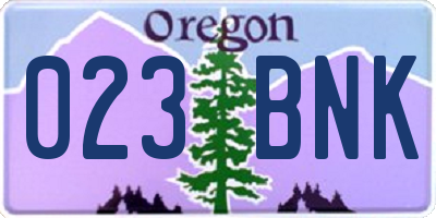 OR license plate 023BNK