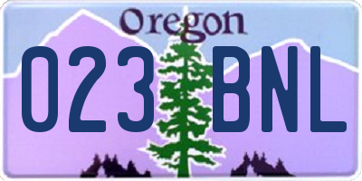 OR license plate 023BNL