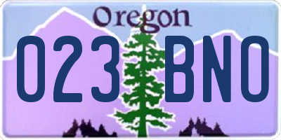 OR license plate 023BNO