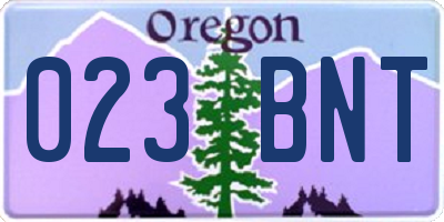 OR license plate 023BNT