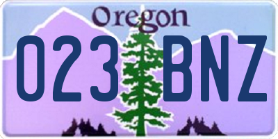 OR license plate 023BNZ
