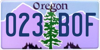 OR license plate 023BOF
