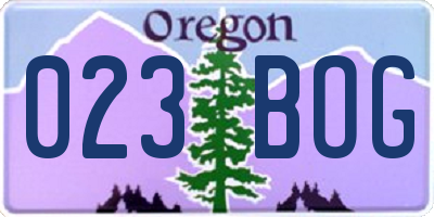 OR license plate 023BOG