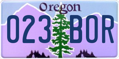 OR license plate 023BOR