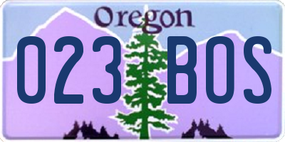 OR license plate 023BOS