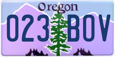 OR license plate 023BOV