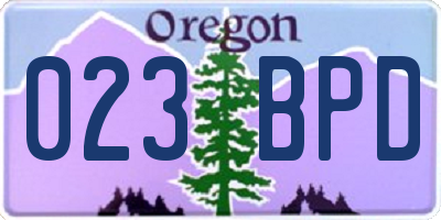 OR license plate 023BPD