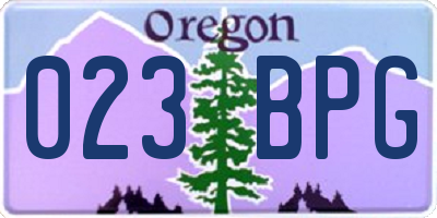 OR license plate 023BPG