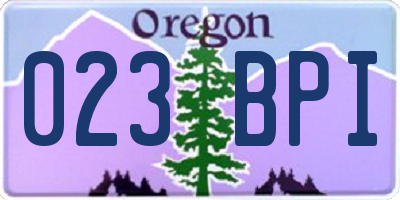 OR license plate 023BPI