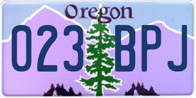 OR license plate 023BPJ