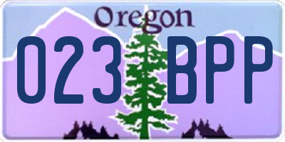 OR license plate 023BPP