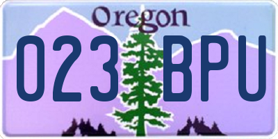OR license plate 023BPU