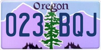 OR license plate 023BQJ