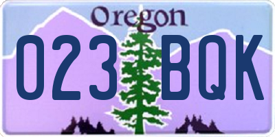 OR license plate 023BQK