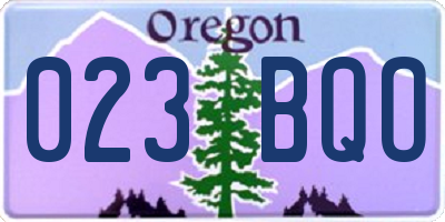 OR license plate 023BQO