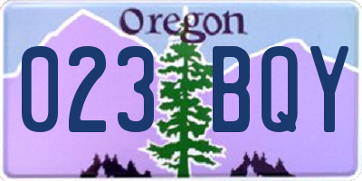 OR license plate 023BQY