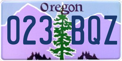OR license plate 023BQZ