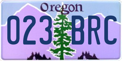 OR license plate 023BRC