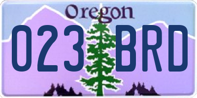 OR license plate 023BRD