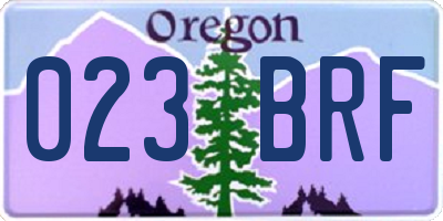 OR license plate 023BRF