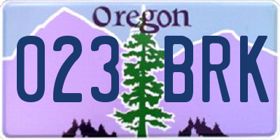 OR license plate 023BRK