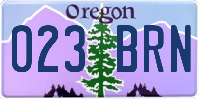 OR license plate 023BRN