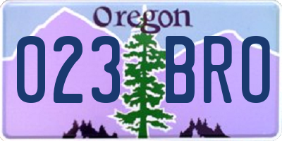 OR license plate 023BRO