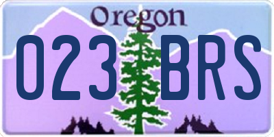 OR license plate 023BRS