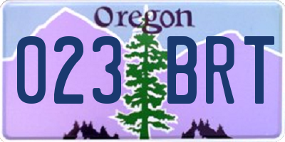 OR license plate 023BRT