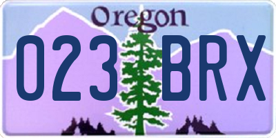 OR license plate 023BRX