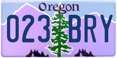 OR license plate 023BRY