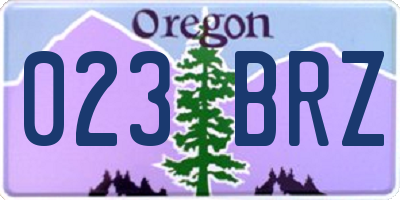 OR license plate 023BRZ