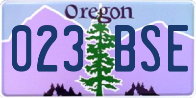 OR license plate 023BSE