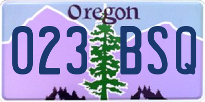 OR license plate 023BSQ