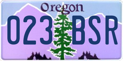 OR license plate 023BSR