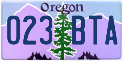 OR license plate 023BTA