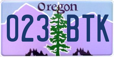 OR license plate 023BTK