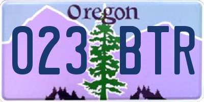 OR license plate 023BTR