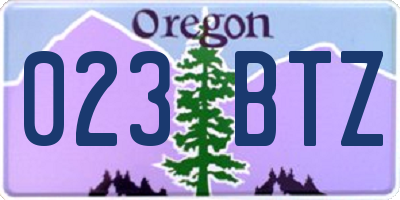 OR license plate 023BTZ