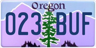 OR license plate 023BUF