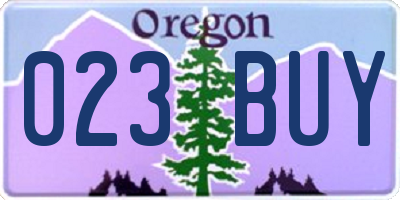 OR license plate 023BUY