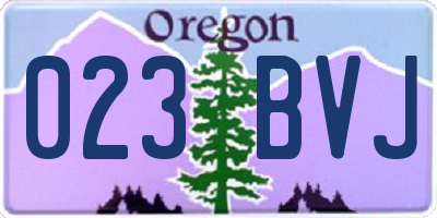 OR license plate 023BVJ