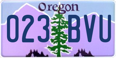 OR license plate 023BVU