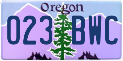 OR license plate 023BWC