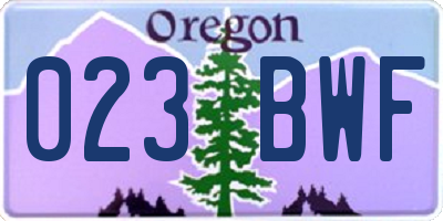 OR license plate 023BWF