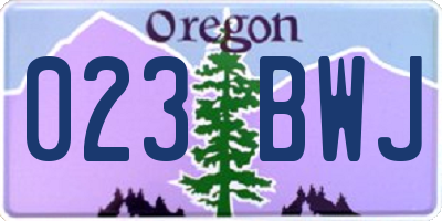 OR license plate 023BWJ