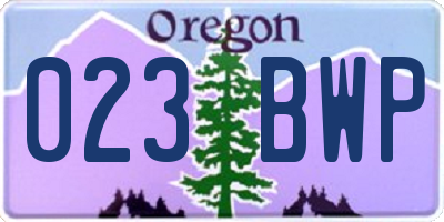 OR license plate 023BWP